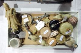 Collection of jade pots, animals,