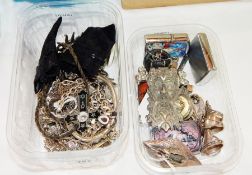 Quantity Gothic and pagan style costume jewellery including chains and rings (some silver) (2