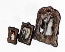 20th century rococo style silver photograph frame of shaped rectangular form, London 1970,