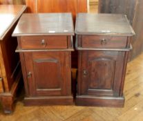 An Eastern hardwood bedside pot cupboard,