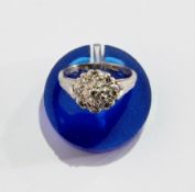 18ct white gold and diamond cluster ring