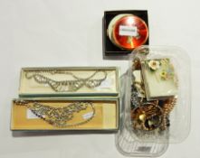 Quantity diamante jewellery,