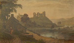 Four 19th century topographical prints including view of the entrance to Fishguard from Goodwych