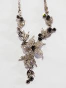 Frank Usher diamante necklace, simulated pearl collarette necklace,