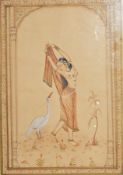 19th century Indian school
Watercolour drawing
Exotic dancer with crane bird,