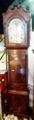 A 19th century mahogany longcase clock by H Kemshead, Manchester, having painted dial,