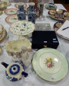 Pair Chinese porcelain blue and white vases, square and shouldered,