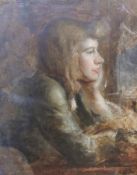 Ethel Walker 
Oil on paper 
Pensive girl,