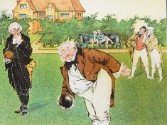 Four limited edition prints, view of Sidmouth, Snows Hill and others and two humorous prints,