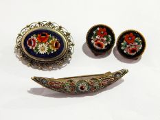 Micromosaic brooch, crescent-shaped, another,