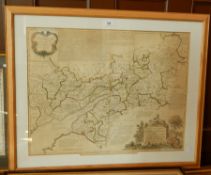 Handcoloured map dated 1860 