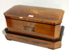 19th century Swiss inlaid rosewood music box by Ducommun Girod with 11