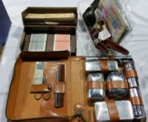 Wooden pipe with silver collar, cased (mouthpiece missing),