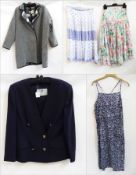 A Laura Ashley cotton sundress, tiered skirt with a printed pattern in pinks, greens, yellows and