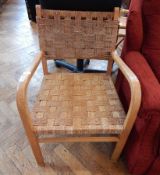 A wicker chair