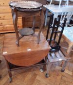 A small oak octagonal coffee table,