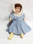 German bisque headed doll with impressed crown and 