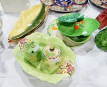 A quantity of mid 20th century leaf-pattern plates including Royal Winton,