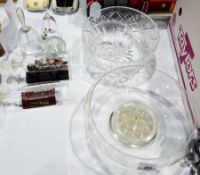 Two modern glass ships in bottles,