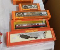 A quantity of Hornby 'O' gauge railway track and Hornby tinplate rolling stock,
