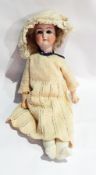German bisque headed doll inscribed 