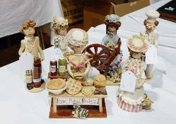 Set of six Victorian style ceramic figures by Laura Dunn, viz:- 