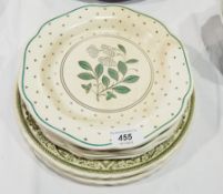 Six Wedgwood moonstone dinner plates,