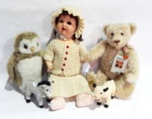 Merrythought collector's bear, blonde mohair, jointed body, 