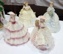 A set of four Coalport limited edition figures 