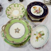 A Meissen serving dish, oval shaped, serpentine edge, handpainted fruit and nut decoration,