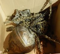 Brass hanging oil lamp light fitting