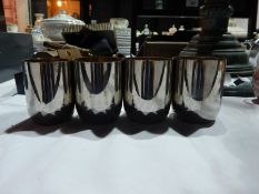 Magnifying glasses, silver plated cup set, inlaid box, model of a canon, etc.