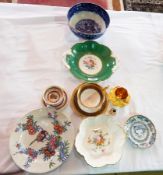 Royal Staffordshire plate with serpentine gilded border and floral Oriental decoration,