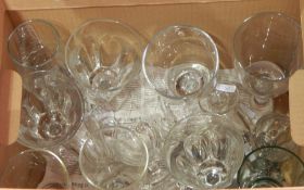 A quantity of stemmed glassware to include custard cups, etc.