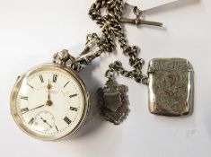 Edwardian silver gent's open-faced pocket watch 