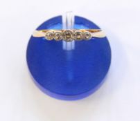 18ct gold five-stone diamond ring,