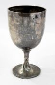 Silver goblet on circular foot,