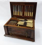 Silver plated Old English pattern table top canteen, mainly for 12 persons, including soup ladle,