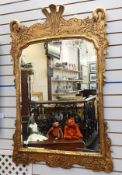 Rococo style gilt mirror with floral decoration, rectangular,