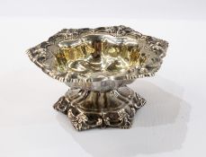 Russian silver bonbon dish by Carl Seipel, St Petersburg, footed and lobed with scallopshell border,