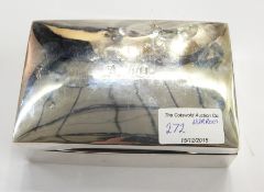 Silver-mounted cigarette box, rectangular form,