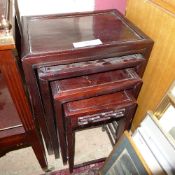 A C20th Chinese padoukwood quartetto of tables