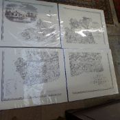 A four section map of Surrey