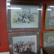 A pair of lithograph figures in English setting signed M.Chapman
