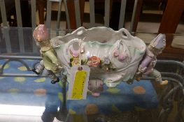 A Meissen design porcelain centrepiece with figural relief