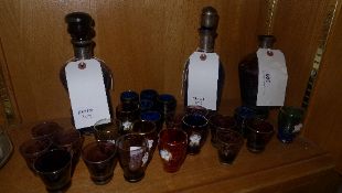 A collection of Bohemian liquor sets