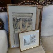 A set of three architectural studies ''Rome'' and a similar
