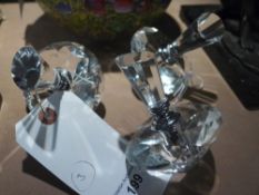 A collection of three crystal mushroom scent bottles