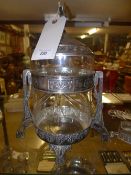 A Secessionist style silver plated centre piece with cut crystal inner