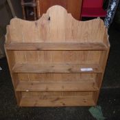 A Victorian design set of mahogany open shelves a pair of pine hinged shelved and a mahogany bedroom